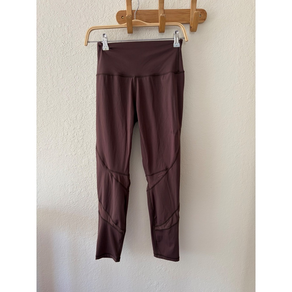 BP Women's L Brown Mauve High Rise Mesh Panel Athletic Leggings